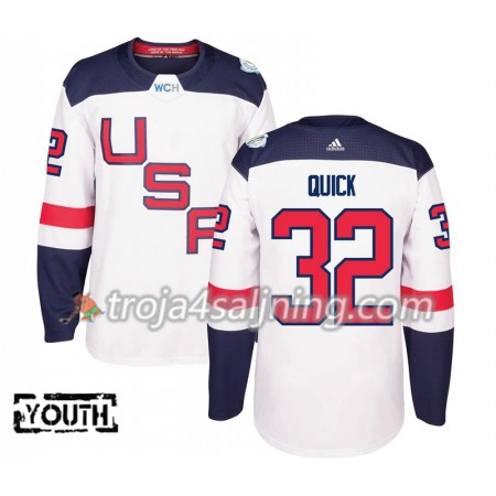 USA tröja Jonathan Quick 32 World Cup i ishockey 2016 Vit Premier - NHL Tröjor Barn USA tröja Jonathan Quick 32 World Cup i ishockey 2016 Vit Premier - NHL Tröjor Barn